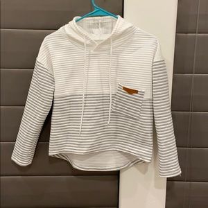 Gray and White Thin Hoodie